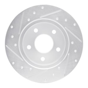 Chevrolet Malibu Brake Rotor (1) - Rear Right - R1 Concepts - Drilled & Slotted - Silver - `04-`12